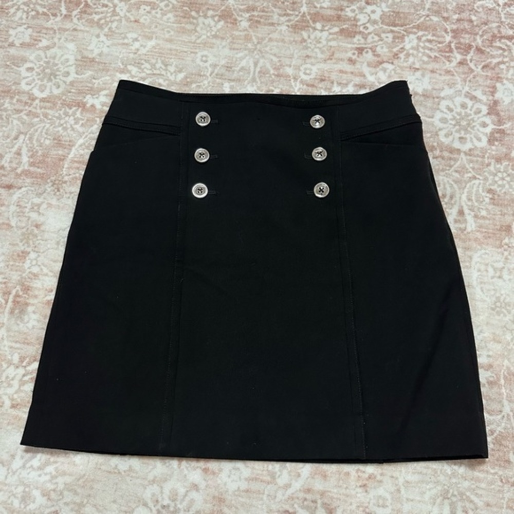 WHBM Black Mini Skirt with Buttons - Picture 1 of 9